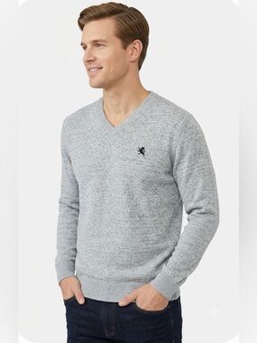 NWT Express Men's V-Neck Heather Gray Sweater